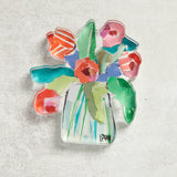 Lauren Dunn ACRYLIC BLOOM BLOCK Red Stripes Tulip Large