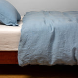 Bella Notte Linens LINEN DUVET COVER Tahoe Blue