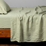 Bella Notte Linens LINEN FLAT SHEET Desert Sage