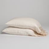 Bella Notte Linens LINEN PILLOWCASE WITH COTTON LACE TRIM Natural