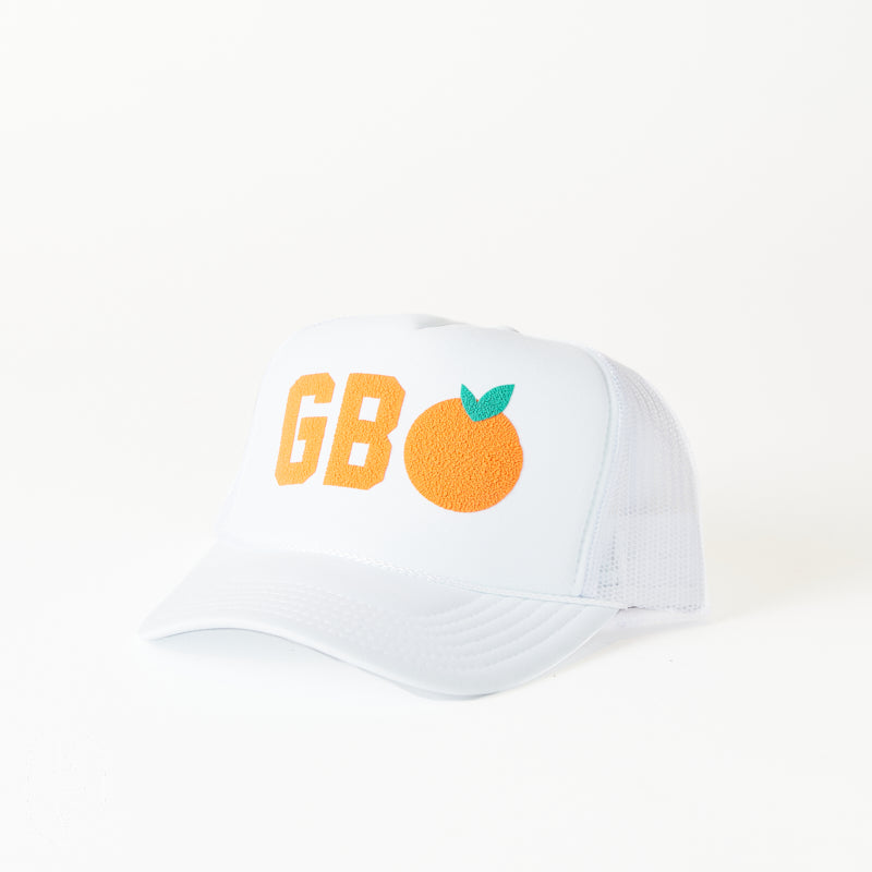 Littlebrightbird GAMEDAY PUFF SCRIPT TRUCKER HAT Go Big Orange