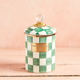 MacKenzie-Childs CANISTER WITH LID Emerald Check Medium