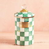 MacKenzie-Childs CANISTER WITH LID Emerald Check Large