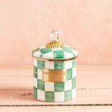 MacKenzie-Childs CANISTER WITH LID Emerald Check Small