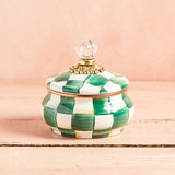 MacKenzie-Childs SQUASHED POT Emerald Check