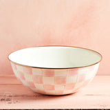 MacKenzie-Childs ENAMEL EVERYDAY BOWL Rosy Check Extra Large