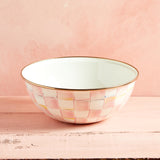 MacKenzie-Childs ENAMEL EVERYDAY BOWL Rosy Check Medium