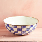 MacKenzie-Childs ENAMEL EVERYDAY BOWL Royal Check Extra Large