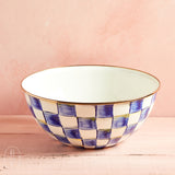 MacKenzie-Childs ENAMEL EVERYDAY BOWL Royal Check Large