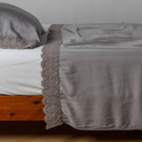 Bella Notte Linens MADERA LUXE FLAT SHEET WITH DONELLA LACE French Lavender