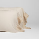 Bella Notte Linens MADERA LUXE PILLOWCASE WITH DONELLA LACE Natural