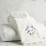 Matouk THORNTON MONOGRAM WHITE MILAGRO BATH TOWEL
