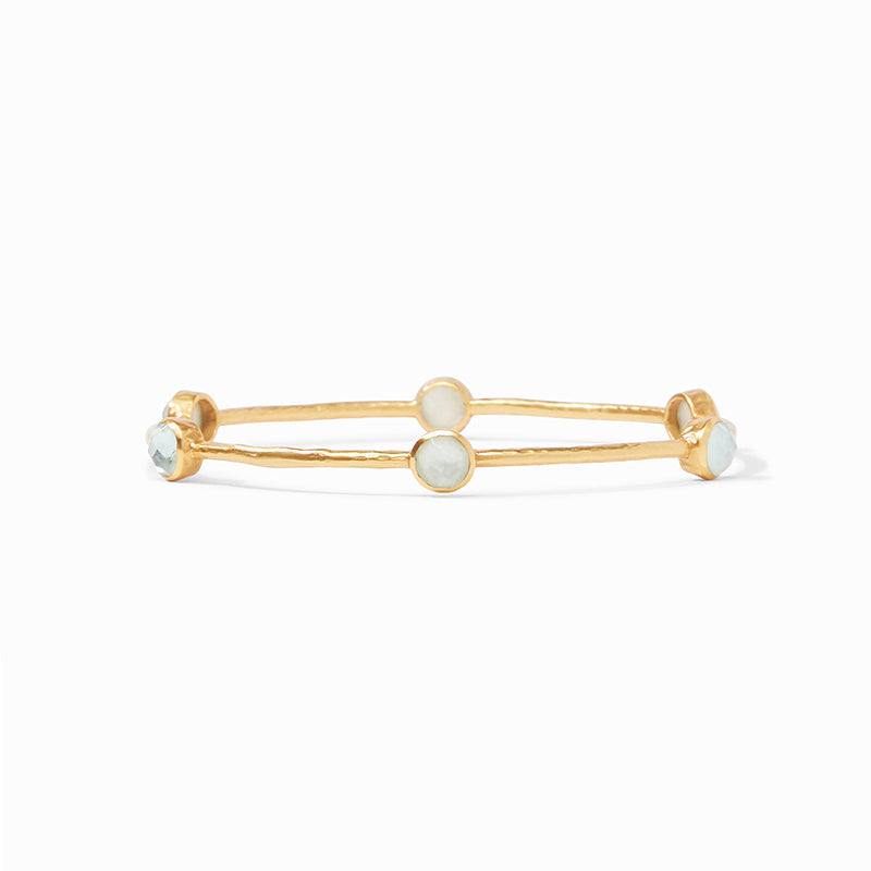 Julie Vos MILANO LUXE BANGLE BRACELET Iridescent Aquamarine Blue