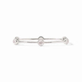 Julie Vos SILVER MILANO LUXE BANGLE Iridescent Clear Crystal