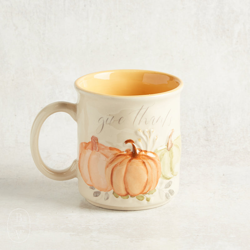 Mudpie GATHER PUMPKIN MUG Give Thanks