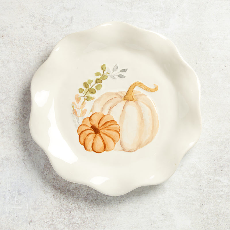 Mudpie GATHER SALAD PLATE Two Pumpkin