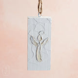 Mudpie WHITE CHRISTMAS BLOCK ORNAMENT Angel