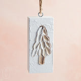 Mudpie WHITE CHRISTMAS BLOCK ORNAMENT Tree