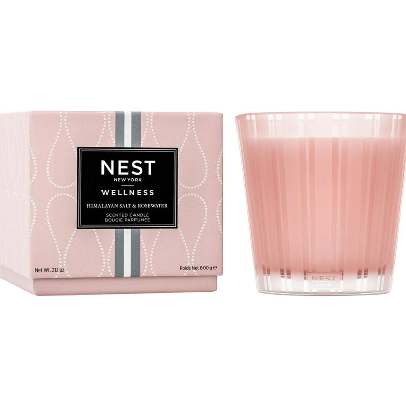 Nest Fragrances SEASONAL THREE WICK GLASS CANDLE Himalayan Salt_Rosewater