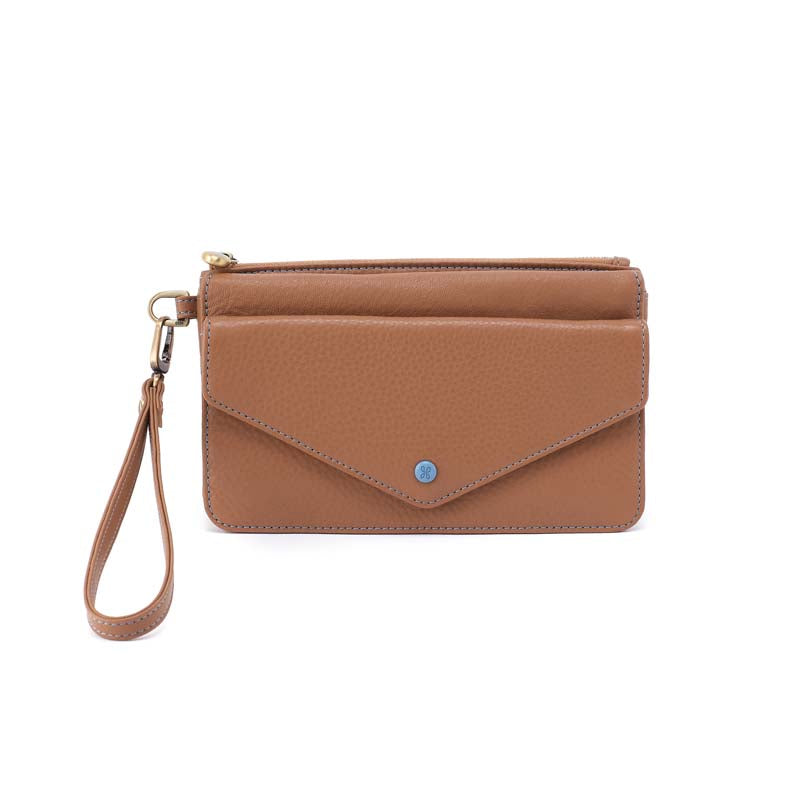 Hobo GOLDIE WRISTLET SS26 Pebbled Leather Brown Sugar