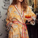 Printfresh BAGHEERA ECO SATIN ROBE Tobacco
