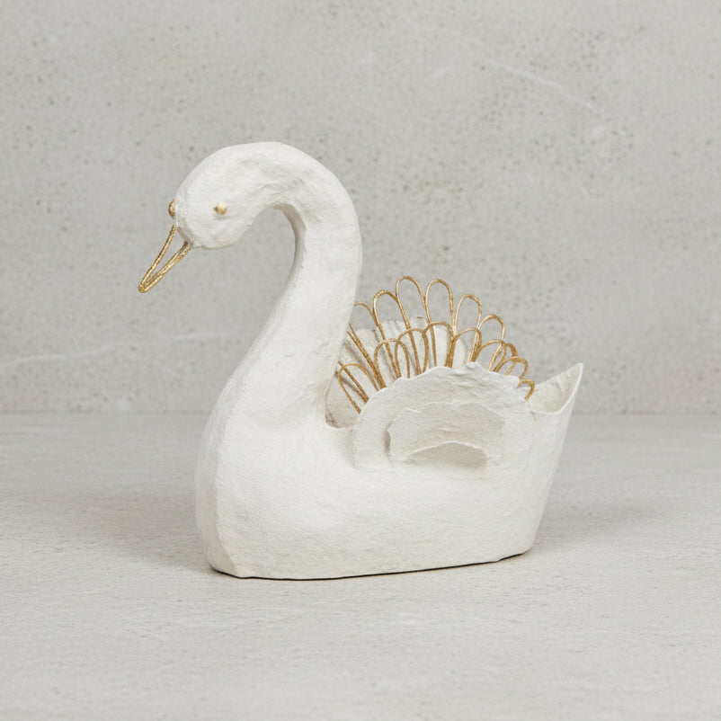 Park Hill Collection METAL AND PAPER MACHE SWAN