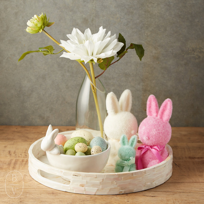 One Hundred 80 Degrees FLOCKED SITTING BUNNY
