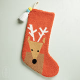 Peking Handicraft TUFTED POM POM TASSEL STOCKING Reindeer