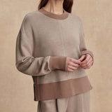 Varley PHILIPPE CROP SWEAT Taupe Marl Ginger Snap