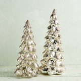 Raz Imports GLITTERED GLASS TABLETOP TREE Silver