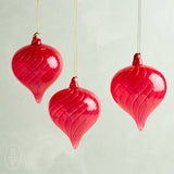 Raz Imports SWIRL FUSCHIA BLOWN GLASS ORNAMENT Onion