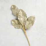 Raz Imports BEADED METALLIC LEAF SPRAY Gold 24