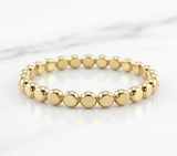 CLASSIC GOLD BEADED DISC RING