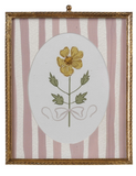 Creative Co-op MATTED PEWTER FRAMED GLASS DECOR AND PHOTO FRAME Blush Stripe
