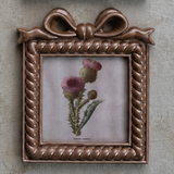 Creative Co-op SQUARE RESIN PHOTO FRAME WITH BOW Mocha 4x4