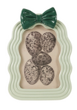 Creative Co-op TWO TONE RESIN PHOTO FRAME WITH BOW Mint 4x6