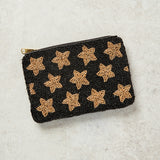Shiraleah STARS BEADED ZIP POUCH Black