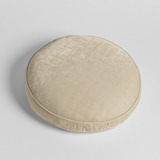 Bella Notte Linens SILK VELVET QUILTED THROW PILLOW Crema 18_Round