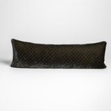 Bella Notte Linens SILK VELVET QUILTED THROW PILLOW Fog 18x54