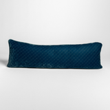 Bella Notte Linens SILK VELVET QUILTED THROW PILLOW Tahoe Blue 18x54