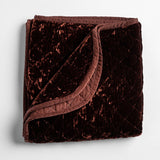 Bella Notte Linens SILK VELVET QUILTED BLANKET Autumn Throw_47x72