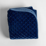 Bella Notte Linens SILK VELVET QUILTED BLANKET Tahoe Blue Throw_47x72