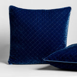 Bella Notte Linens SILK VELVET QUILTED SHAM Tahoe Blue