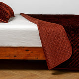 Bella Notte Linens SILK VELVET QUILTED COVERLET Autumn