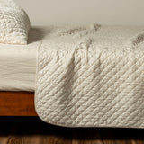 Bella Notte Linens SILK VELVET QUILTED COVERLET Crema
