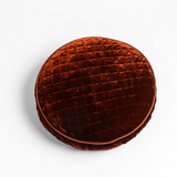 Bella Notte Linens SILK VELVET QUILTED THROW PILLOW Autumn 18_Round
