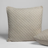 Bella Notte Linens SILK VELVET QUILTED SHAM Crema