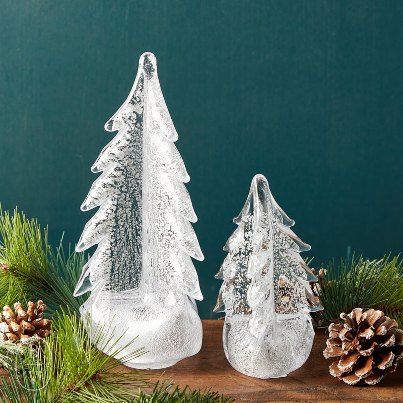 Simon Pearce SILVER LEAF GLASS EVERGREEN TREE