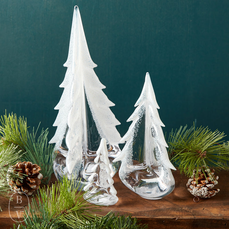 Simon Pearce SNOWY BRANCHES GLASS EVERGREEN TREE