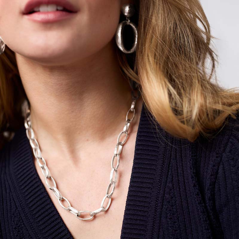 Julie Vos SILVER SOLARA LINK NECKLACE